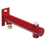 Expansievatconsole 3 gats, gemonteerd messing ROOD