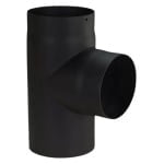T-stuk Houtkachel Dikwandig Staal Zwart 90 Graden