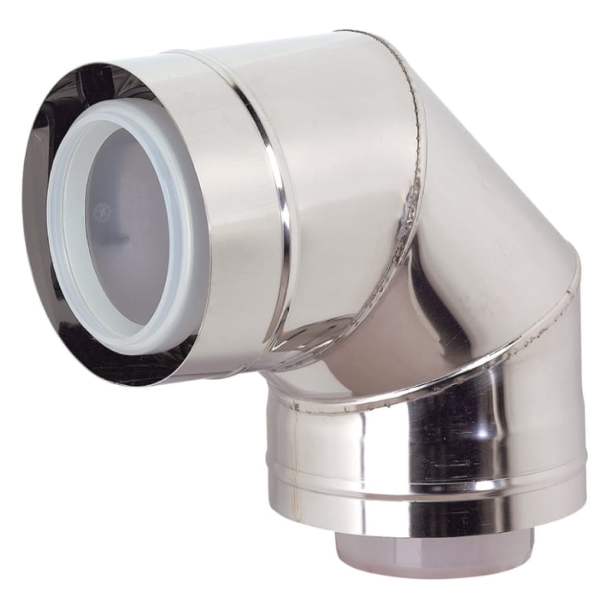 Rolux Buitenwandsysteem Bocht 87° Conc PP/RVS 80/125 - Afbeelding 1