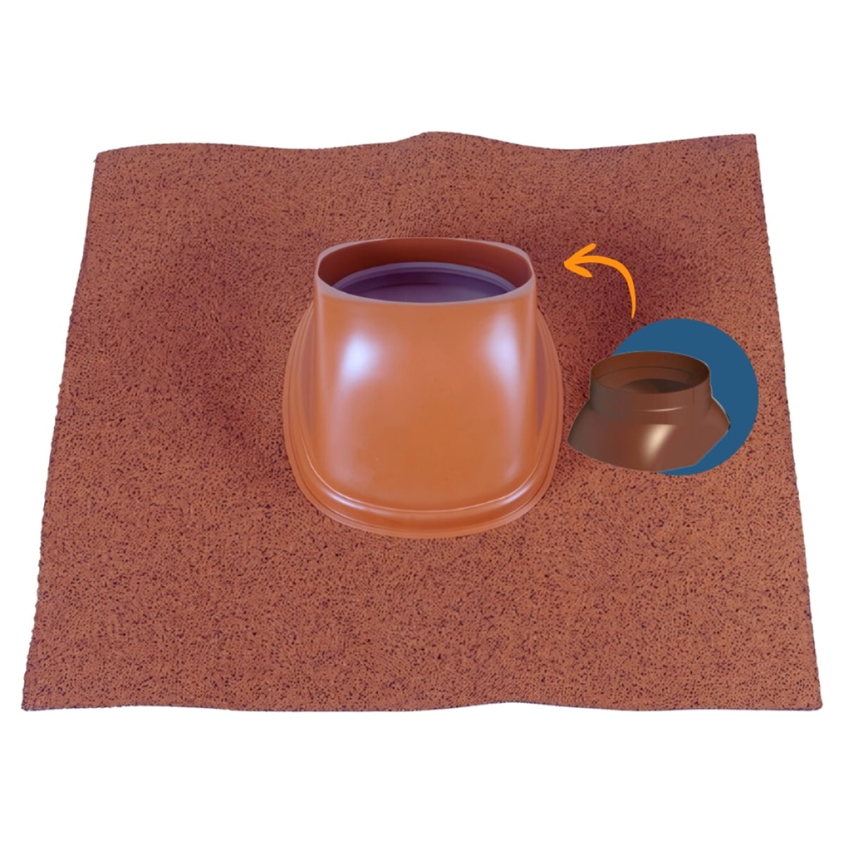 Ubiflex Dakdoorvoerpan 131 5-25° 500mm x 500mm natuurrood - Afbeelding 2
