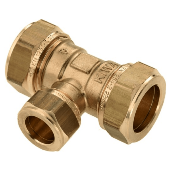BONFIX Knel messing T-stuk 18 x 15 x 18 mm