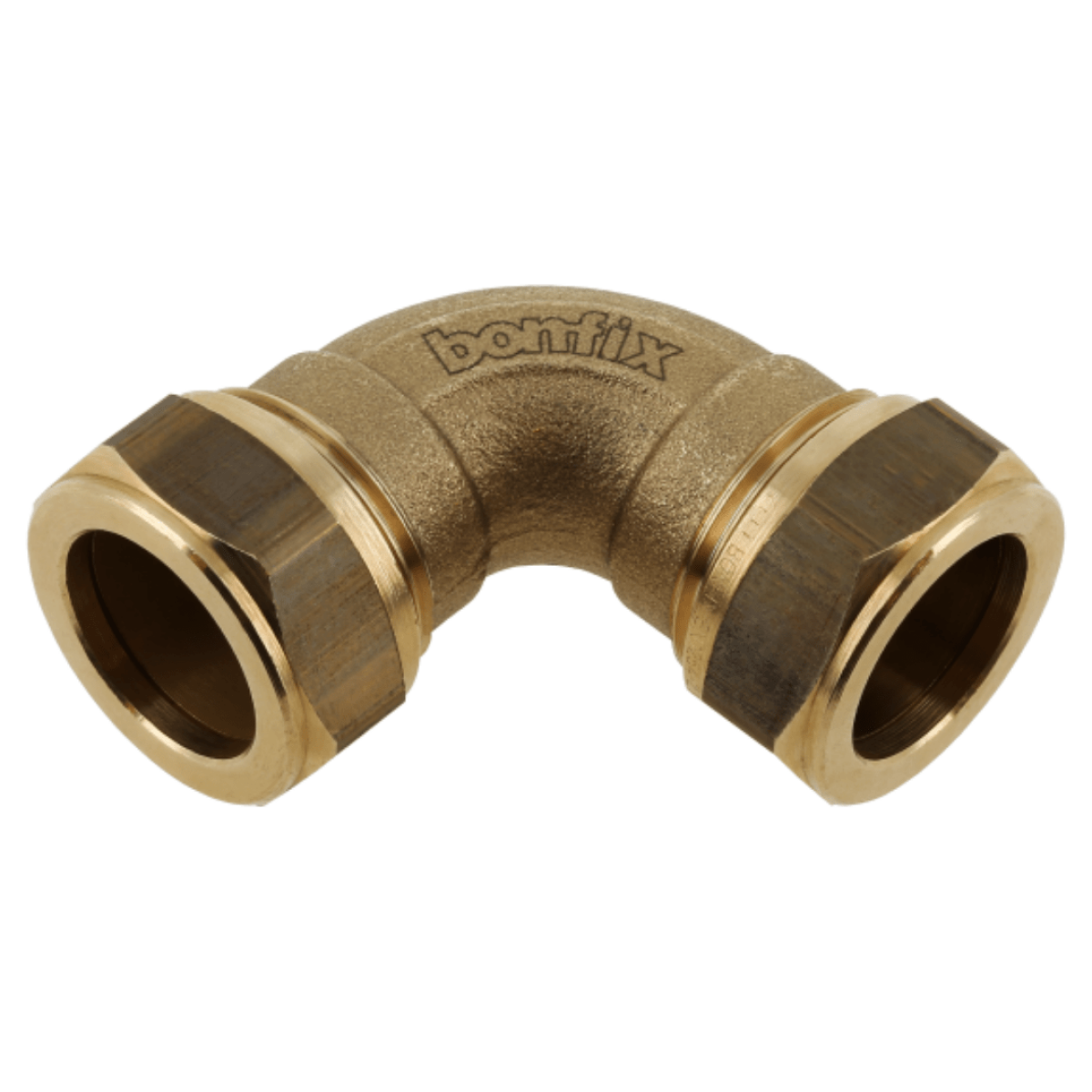 BONFIX Knel messing bocht 90° 15 x 15 mm - Afbeelding 1