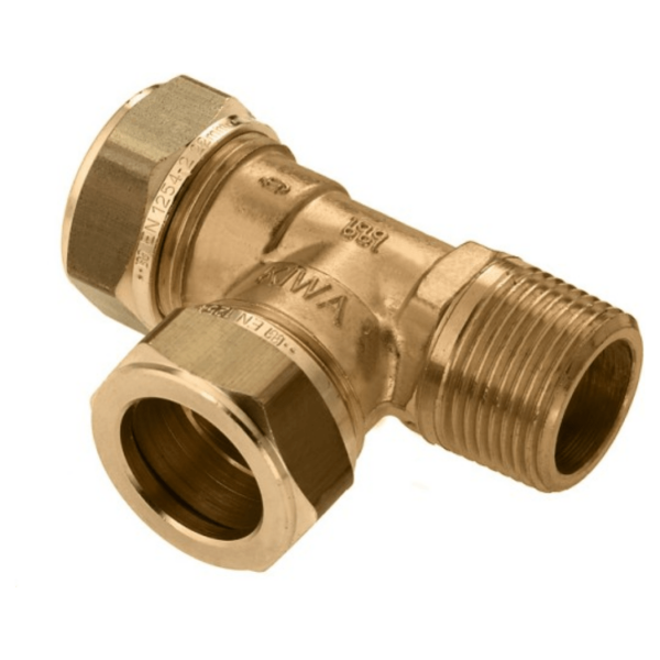 BONFIX Knel messing T-stuk 28 x 28 x 1