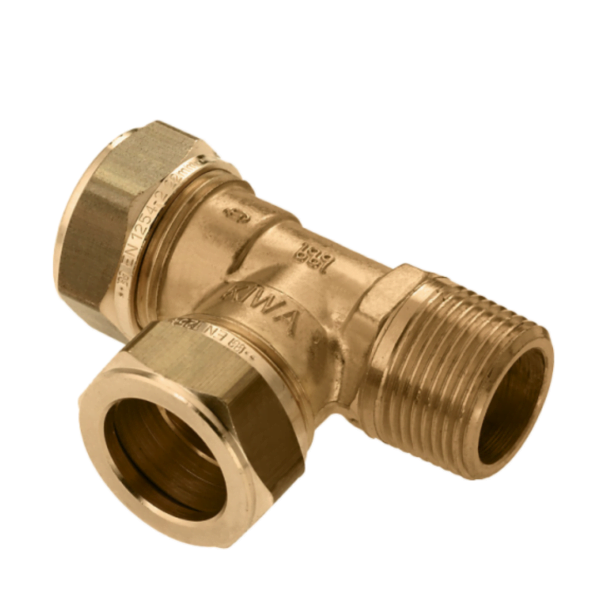 BONFIX Knel messing T-stuk 22 x 22 x 3/4