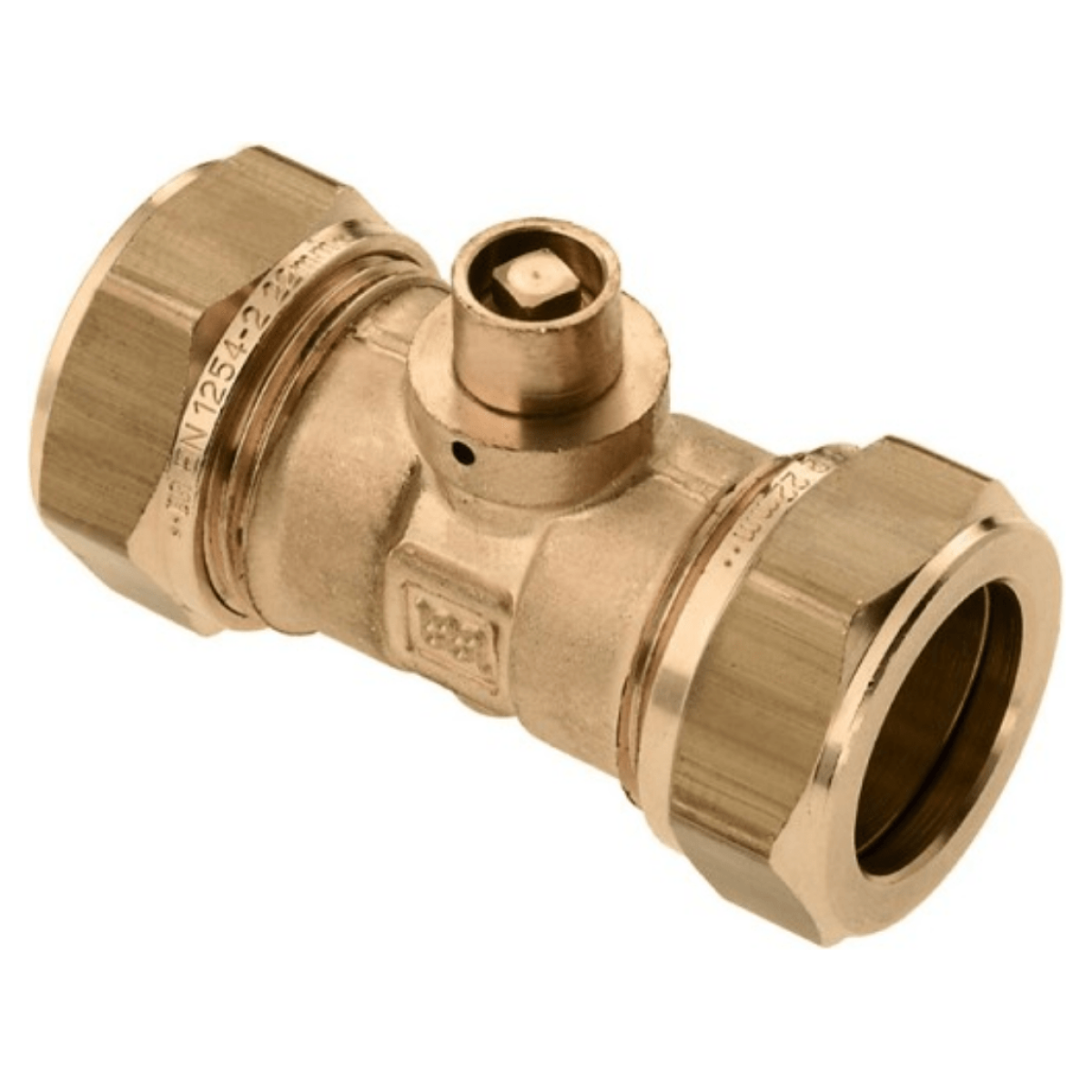 BONFIX Knel messing rechte koppeling met ontl. 22 x 22 mm - Afbeelding 1