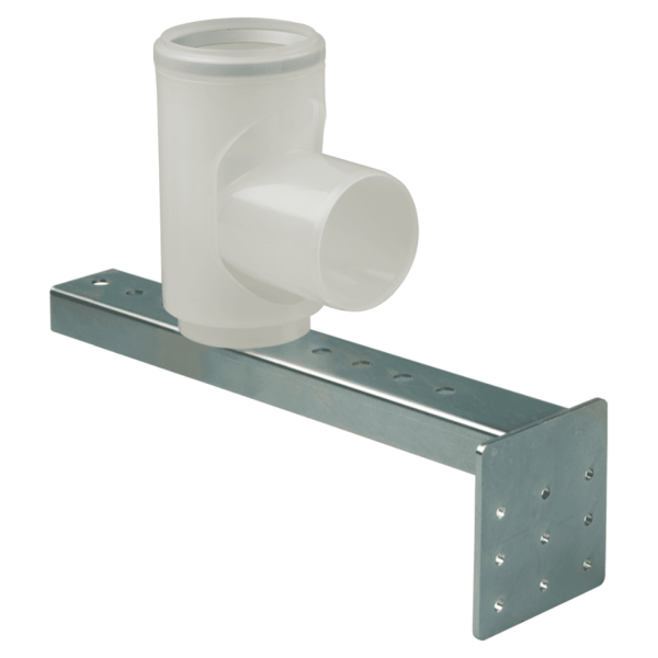 Bocht 87° met schoorsteensteun vlakke wand PP 80 transparant
