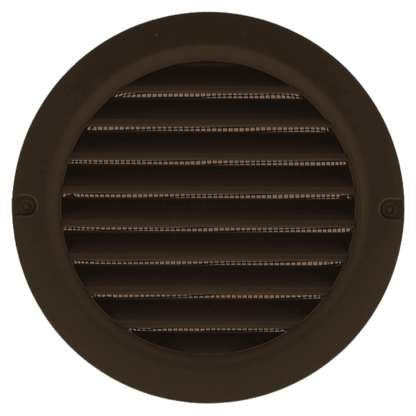 Kunststof schoepenrooster rond Ø150mm bruin