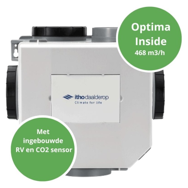 CVE-S Co2 optima inside, CVE HP met geïnt. RV Co2 en vochtsensor (1
