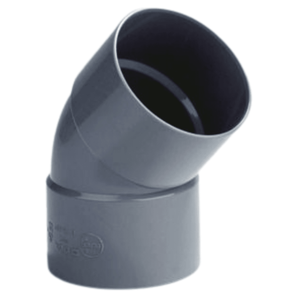PVC Bocht 160mm 2x lijmmof 90° grijs