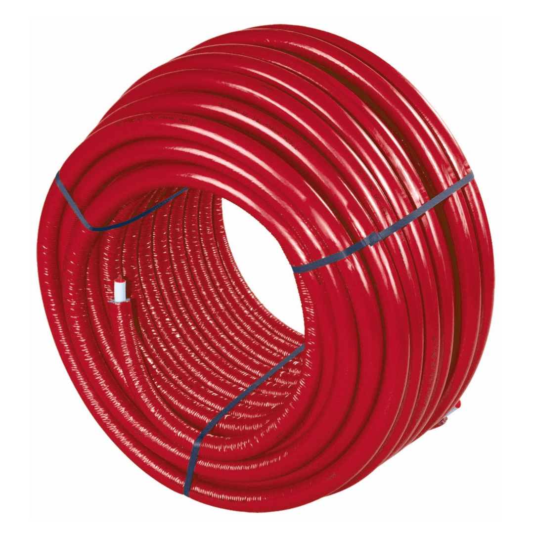 1684952 Uponor Uni Pipe PLUS wit voorgeïsoleerd S4 WLS 040 16x2,0 red 100m Uponor Uni Pipe Plus Buis 16X2 Mantelbuis S4 Rood op rol 100m - 1095229 - Afbeelding 1