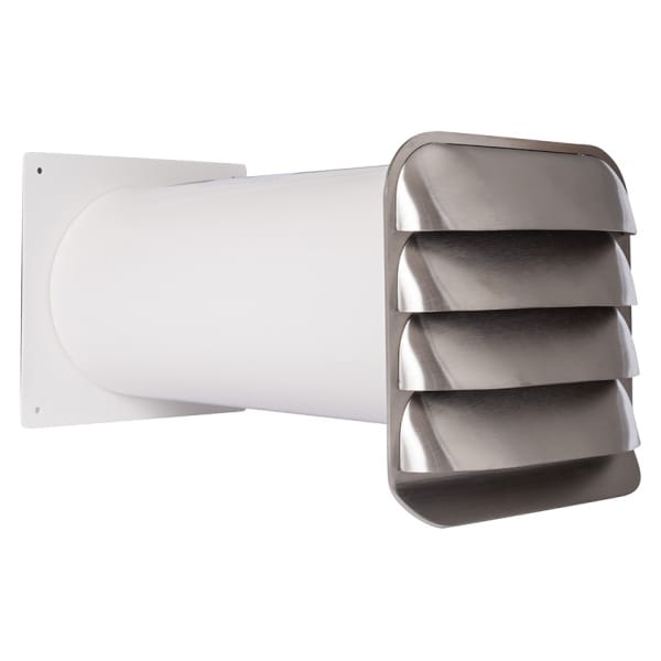 Eco+ lamellenrooster met muurdoorvoer Ø150mm warmte-isolatie